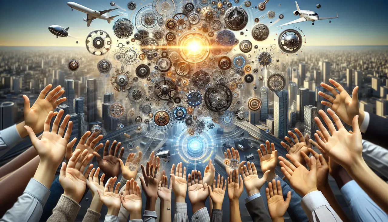 an image that encapsulates the feeling of technology moving forward